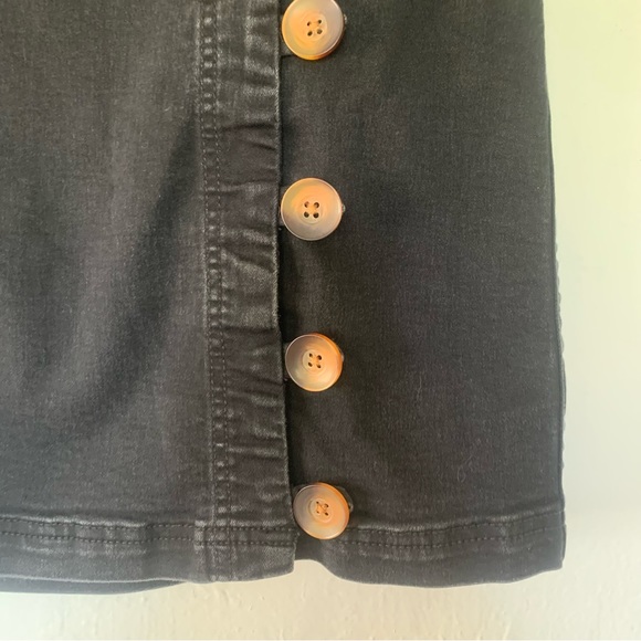 Free People Little Daisies Black Button-Front Mini Skirt - Picture 8 of 11